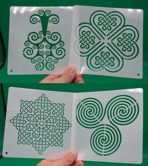 20PCS Celtic Knot Stencils, Traditional Irish Designs, 6 X 6 Inch Reusable Mylar Stencil for DIY Crafts and Decorations, Celtic Stencil for Painti...