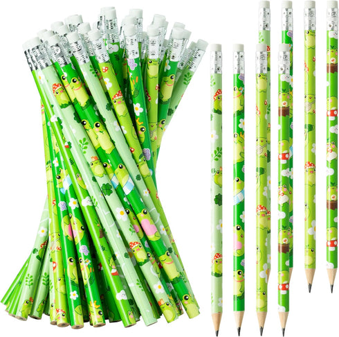 60Pcs Frog Pencils with Eraser - Summer Frog #2 HB Pencils, Back to School Classroom Student Rewards, Back to School Office Supplies, Party Goodie...