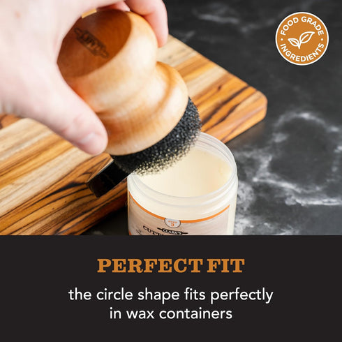 CLARK'S Food Grade Mineral Oil & Wax Applicator for Round Wood Cutting Board, Butcher Blocks, Bamboo, and Utensils – USA Maple Construction...