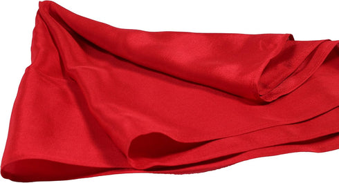 Posh Ruby Red Creamy Satin Silk Handkerchief – 100% Silk - Large 16" Pocket Square...