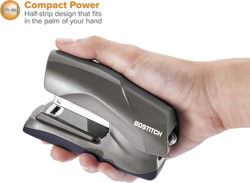 Bostitch Office Heavy Duty Stapler, 40 Sheet Capacity, No Jam, Half Strip, Fits into the Palm of Your Hand, For Classroom, Office or Desk, Gray...