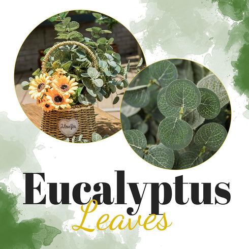 TOPHOUSE 6pcs Artificial Eucalyptus Leaves Stems Bulk 24.8” Silver Dollar Eucalyptus Artificial Greenery Silk Eucalyptus Plant for Home Wedding Fa...
