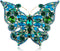Alilang Golden Tone Sparkle Green Blue Crystal Rhinestones Butterfly Insect Brooch Lapel Pins for Hat Bag Suit Tie...