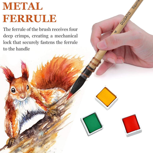 Professional Watercolor Paint Brushes, Round Squirrel Hair Paint Brush Set for Art Painting, Gouache, Fine Detailing, Acrylic, Gouache, Oil (4 Bru...