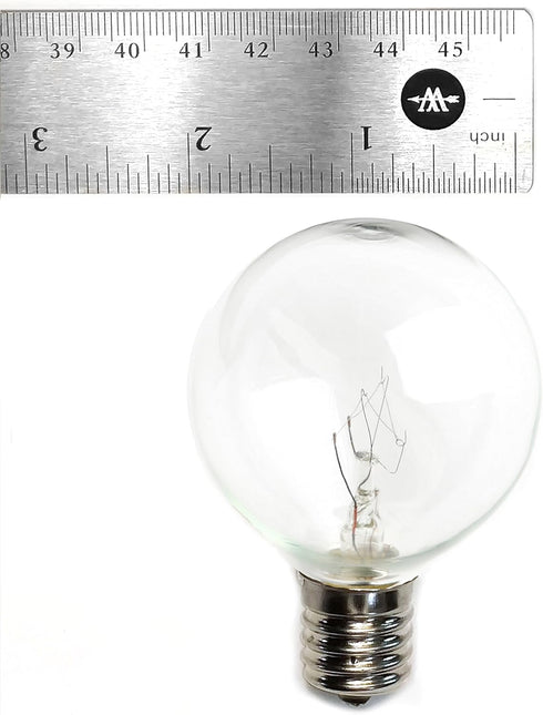 Hometown Evolution, Inc. (Box of 25) G50 Clear C9 E17 5/8" Intermediate Base - 2 Inch 7 Watt Replacement Light Bulbs...