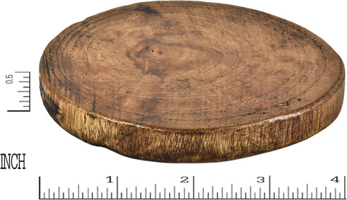AeraVida Light Natural Mango Tree Wood with Bark Set of 5 Drink Coasters | Wood Tree Bark Wood Coasters | Natural Mango Wooden Casters Set | Kitch...