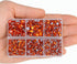 4000pcs Mixed Size Hot Fix Round Crystals Gems Glass Stones Hotfix Flat Back Rhinestones (Orange)...