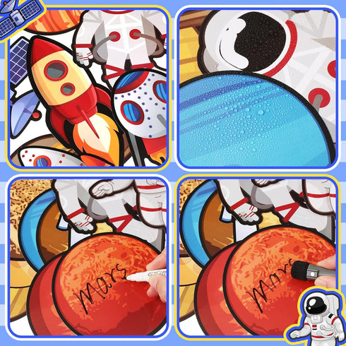 68 Pcs Outer Space Classroom Bulletin Border Decoration Star Cutouts Planet Astronaut Spacecraft Instrument Cutout Reach for The Stars Cutouts for...