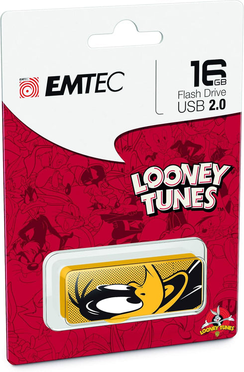 Emtec M700 Flash Drive, 16GB, Daffy Duck USB 2.0 Capless Slide-Open System...