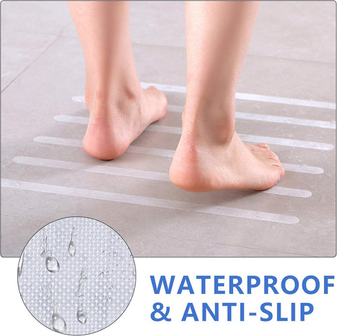Supkiir Bathtub Non Slip Stickers, 24 PCS Anti Slip Adhesive Shower Treads with Scraper for Bath, Tub, Shower, Pool, Stairs, Ladders, Kitchen, 15’...