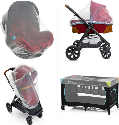 Baby Mosquito Net for Stroller, Carrier & Bassinet – Elastic Drawstring for Snug Fit Netting - Infant Bug Net for Jogger, Car Seat & Pack N Play –...
