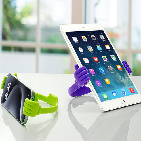 HONSKY Thumbs-Up Phone Stand for Tablets, E-Readers and Smart Phones – Green/Purple – 2 Count...