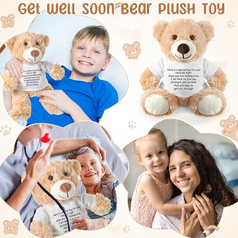 A Bear Hug Gift Get Well Soon Bear Gift Plush Stuffed Animal Bear Hug Thinking of You Sympathy Gift for Women Kids Condolences Memorial Loved(Khak...