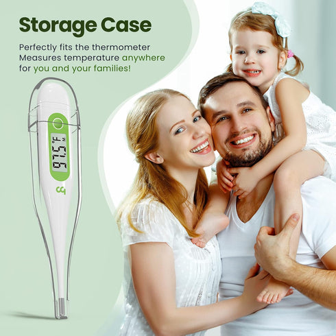 Femometer Thermometer for Adults and Kids, Digital Thermometer with Fever Alert, Memory Recall, C/F Switchable, for Oral, Rectal or Under Arm Use,...