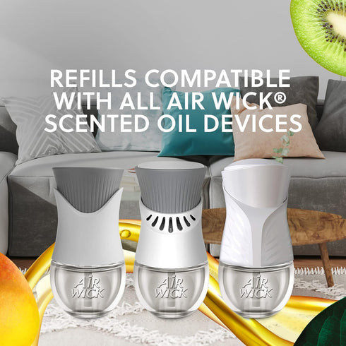 Air Wick Plug in Scented Oil Refill, 5 Ct, Fresh Mango & Kiwi, Air Freshener, Essential Oils, Spring Collection...