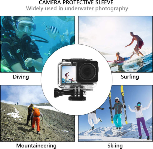 Waterproof Case for DJI OSMO Action Camera Accessories, Housing Case Protective Shell with Anti Fog Inserts Suitable for Underwater Diving Photogr...