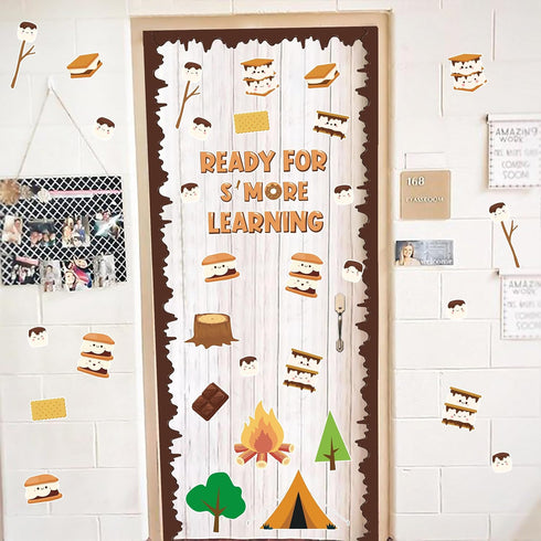Back to School Decorations, Marshmallow S'More Classroom Bulletin Board Decorations Camping Theme Bulletin Board Sets Cutouts for First Day of Sch...