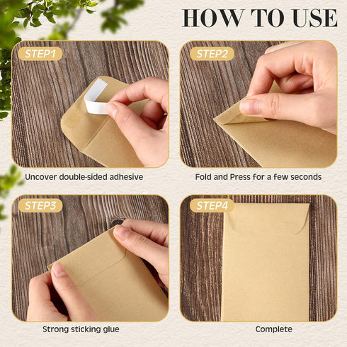 100 Pcs Seed Envelopes Resealable Seed Envelope Seed Packets 3.15 x 4.72 Inch Seed Saving Envelopes with Secure Tiny Envelopes, Seal Envelopes for...