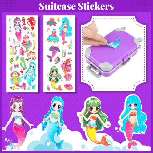 30 PCS 18 Inch Girl Doll Accessories Suitcase Travel Play Set - Camera, Suitcase Stickers, Toiletries, Pillow, Blindfold, Sunglasses, Passport, Ti...