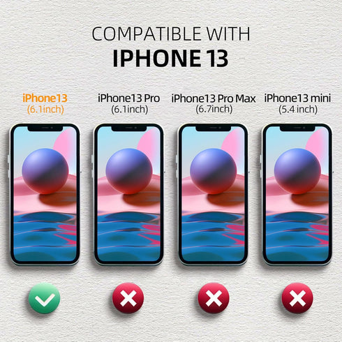 SPORTLINK for iPhone 13 Waterproof Case, Built-in Shockproof Dustproof Screen Protector, IP68 Underwater Full Body Sealed Dropproof Protective Cov...