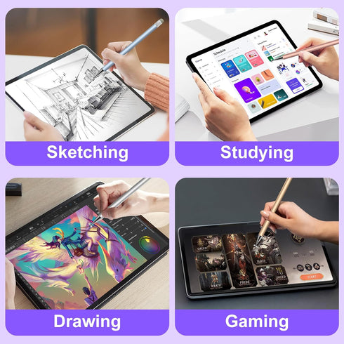 Stylus Pen for Touchscreen,2in1 High Precision Sensitivity Stylus, Suitable for iPhone/Ipad/Android Stylus for Ipad,Compatible with All Touch(Silv...