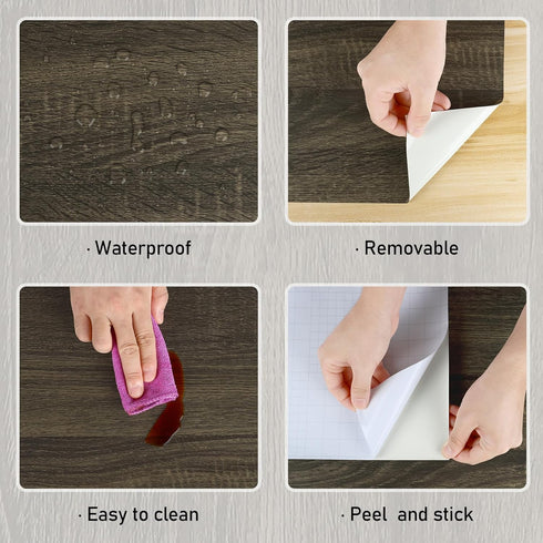 Brown Wood Grain Contact Paper for Countertops Wood Look Peel and Stick Wallpaper Self Adhesive Removable Wall Paper for Cabinets Peel and Stick C...