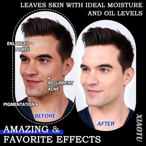 5PCS Men's Oil Control Face Mask Skincare Set,Refreshing Sheet Mask Set,Oil Control Facial Masks for Men,Moisturizing Face Mask Skin Care Set...