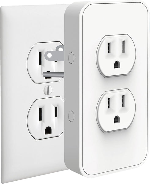 Power by SimplySmart Home, Dual Outlet Timer/Automation, DIY, USB Charger, Nightlight, No tools, No wiring, Snap on, Alexa, Google Assistant, iOS,...