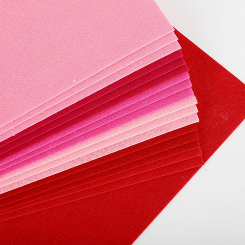 Whaline 18Pcs Red Pink Felt Fabric Sheets Assorted Soft Thick Craft Felt Pack for Valentine's Day DIY Craft Sewing Patchwork Art Projects, 7.9 x 1...
