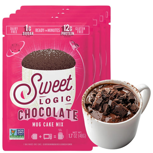Sweet Logic Keto Dessert Mug Cake Mixes - Triple Chocolate Fudge - Low Sugar - Gluten-Free - Low Carb - Diabetic-Friendly Sweets - Natural Ingredi...