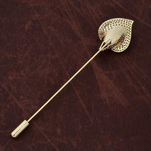 Women Crystal Rhinestone Calla Lily Floral Boutonniere Lapel Stick Pin Brooch Cardigan Scarf Tie Pin Pearl Flower Breastpin Wedding Party Jewelry...