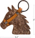 Stallion Head Keychain Handmade from Full Grain Leather - Furry...