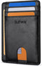 Buffway Slim Minimalist Front Pocket RFID Blocking Leather Wallets for Men and Women - Alaska Black...