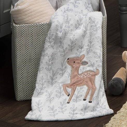 Bedtime Originals Deer Park Baby Blanket, White...