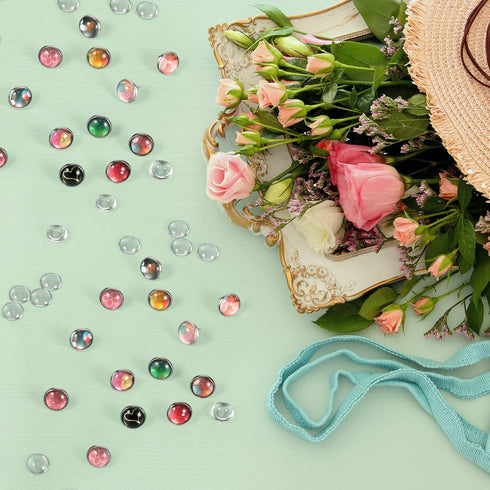 Hicarer 220 Pcs Clear Glass Cabochons Round Transparent Glass Cabochon Dome Tiles for DIY Crafts, Necklace Pendant and Jewelry Making(12 mm)...