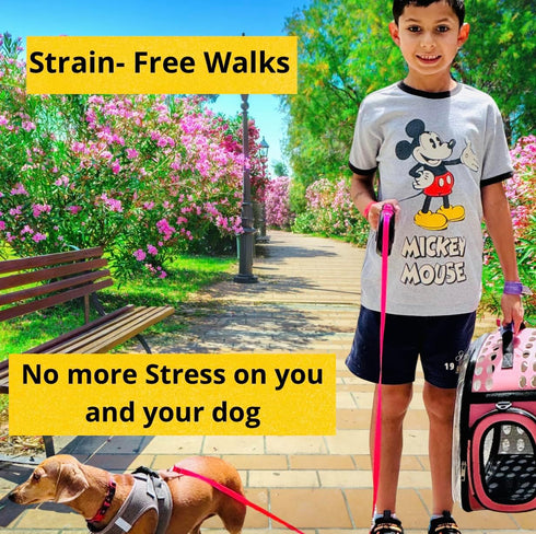 Dog Leash Retractable,Sturdy, Heavy-Duty, Tangle-Free, Soft,Anti-Slip Handle & Easy One Hand Brake for Puppy, Small, Medium, Large Breeds Dogs (Pi...
