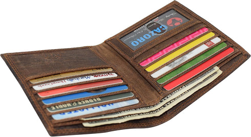 RFID Blocking Bifold Hipster Credit Card Wallet Premium Lambskin Leather (Vintage)...