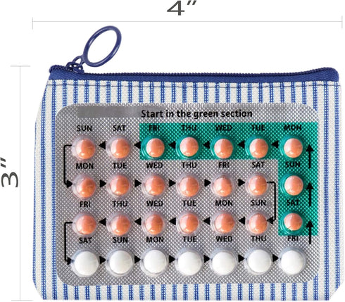 2 Pack Birth Control Pill Cases with 3"×4" for Women Privacy Protection Contraceptive Medicine Case Holder Packet Sleeve Pocket Pouch Wallet...