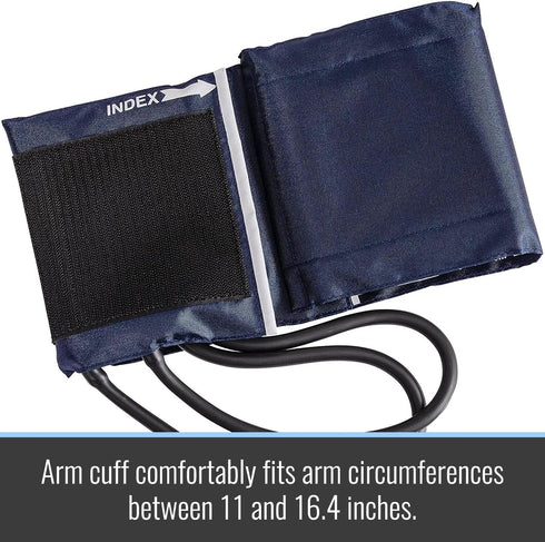MABIS Sphygmomanometer Blood Pressure Replacement Cuff and Two-Tube Bladder, Adult Size, Blue...
