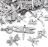 100g (About 50-80pcs) Antique Silver Dragonfly Charms Tibetan Insect Charms Pendants Craft Supplies for Bracelets Necklace Jewelry Making...
