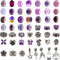 TOAOB 100pcs Assorted European Large Holes Beads Purple Spacer Lampwork Glass Craft Beads Assortments Rhinestone Metal Beads for DIY Charms Bracel...