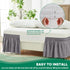 Biscaynebay Wrap Around Bed Skirts for Full & Full XL Beds 15" Drop, Silver Grey Adjustable Elastic Dust Ruffles Easy Fit Wrinkle & Fade Resistant...