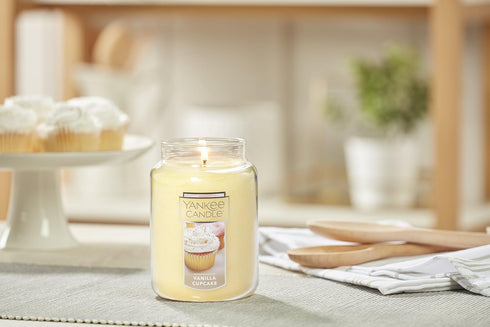 Yankee Candle Vanilla Cupcake Scented Classic 22oz Large Jar Single Wick Candle, Over 110 Hours of Burn Time, Ideal for Creating Relaxing Ambience...