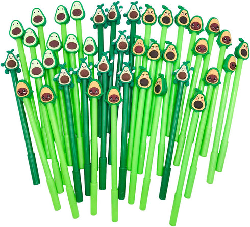 40 Pcs Cute Avocado Gel Ink Pens Fun Kawaii Pens Fruit Writing Pens 0.5 mm Black Ink Cool Pens Novelty Fun Pens for Kids School Office Home Suppli...