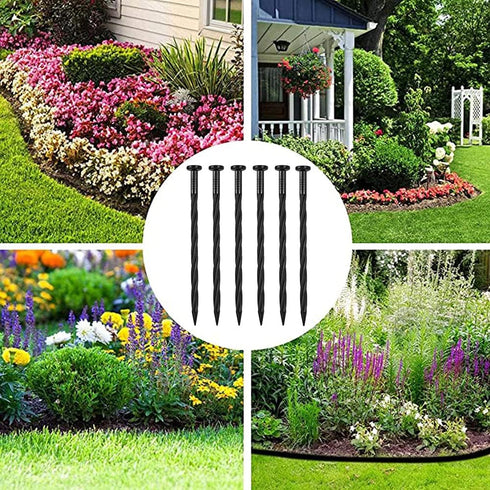 Plastic Landscape Anchoring Spikes 25 Pcs 8 Inch Nylon Spiral Landscape Spikes for Yard, Garden Lawn, Weed Barriers, Artificial Turf, Tent...