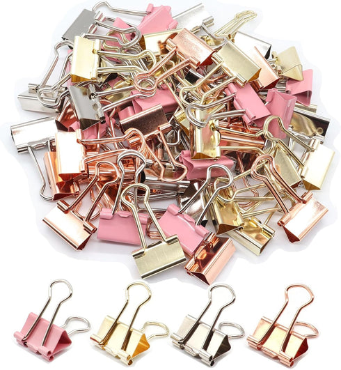 Multicolor Binder Clips, Small Binder Clips, 60Pack, 0.75 in, Small Clips, Paper Binder Clips, Binder Clips Small Size,Small Paper Clips, Office C...