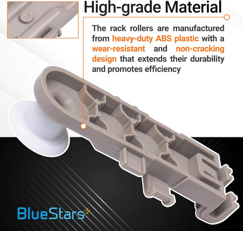 BlueStars Ultra Durable 8268743 Dishwasher Upper Rack Wheel - Compatible for Whirlpool Kenmore KitchenAid Dishwashers - Replaces WP8268743 AP60122...