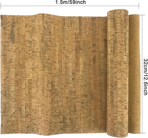 Misscrafts Cork Textured Faux Leather Sheets PU Fabric by The Yard 12.5 x 59 Inches Embellished Craft Fabric for Ornament Sewing DIY Crafts (Light...