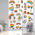 Outus 18 Pieces Gay Pride Rainbow Window Clings Rainbow Heart Sticker Love Word Homosexuality Love is Love Window Clings for Home Bedroom Bathroom...