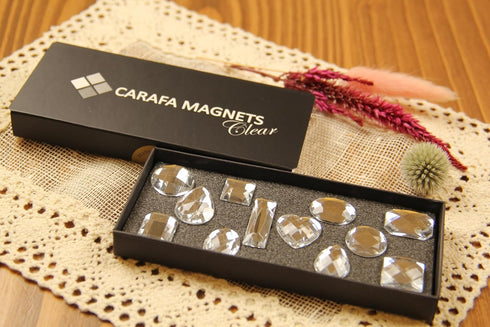 Clear Fridge Magnets 12-Pack – Elegant Gem Magnets – Aesthetic Magnetic Diamonds...